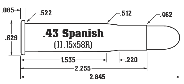 11.15x58Rmm / .43 Spanish Remington (11x53mm Spanish)